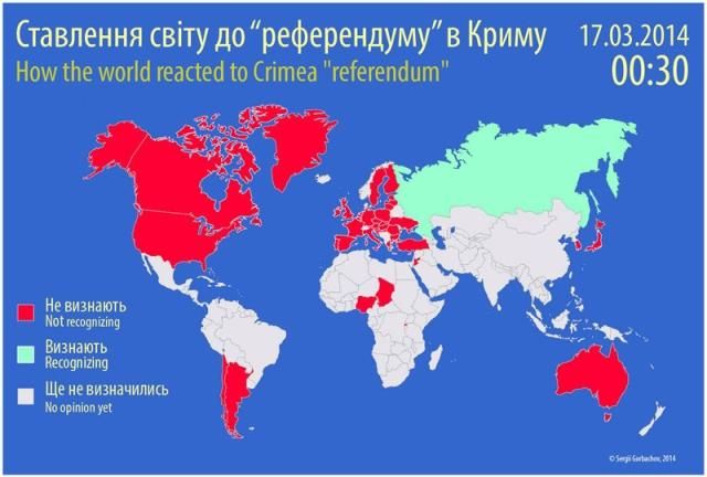 Десятки стран мира не признали референдум в Крыму [Инфографика]