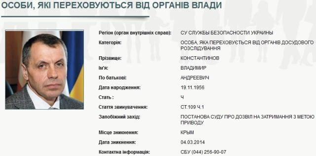 МВД Украины уже разыскивает Константинова и Аксенова [Фото]
