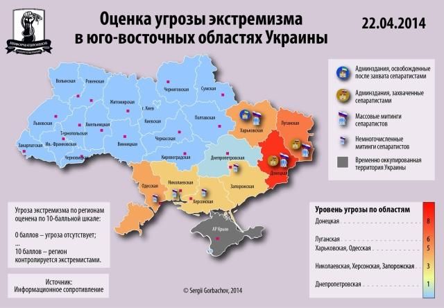 Угроза экстремизма существует в 8 юго-восточных областях Украины, — Тимчук