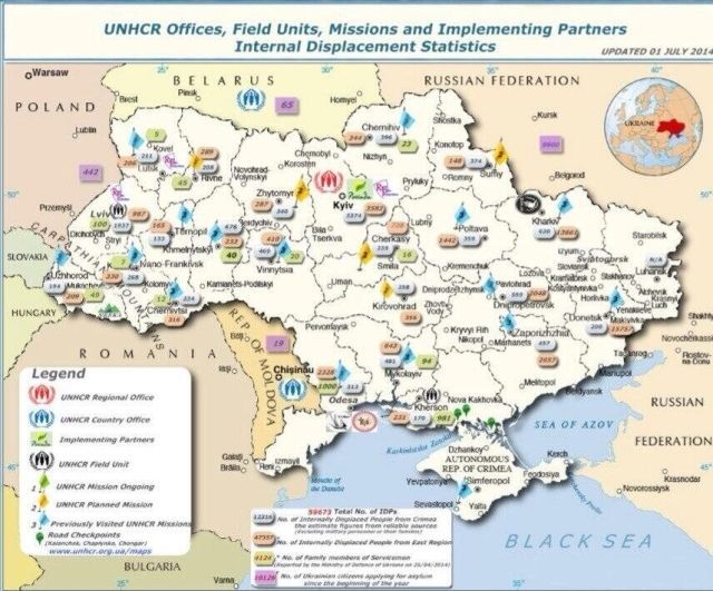 ООН: Число беженцев в Украине достигло почти 60 тысяч [Карта]