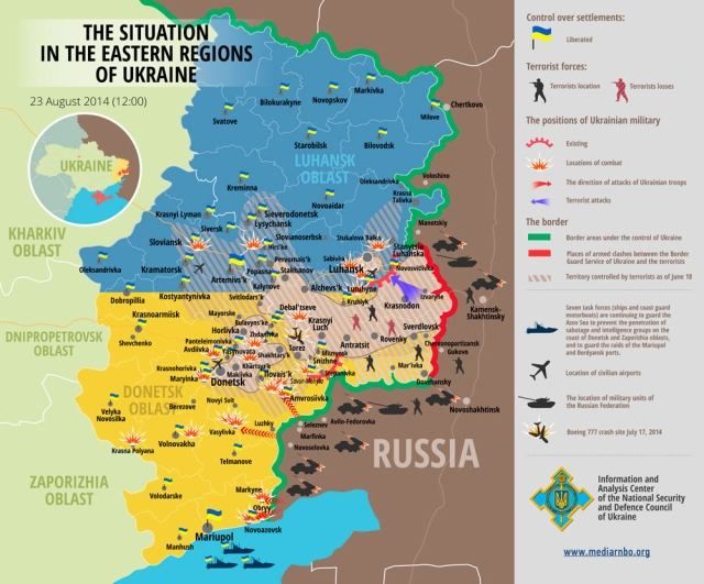 КАРТА СИТУАЦИИ НА ДОНБАССЕ. 23 АВГУСТА [Инфографика]
