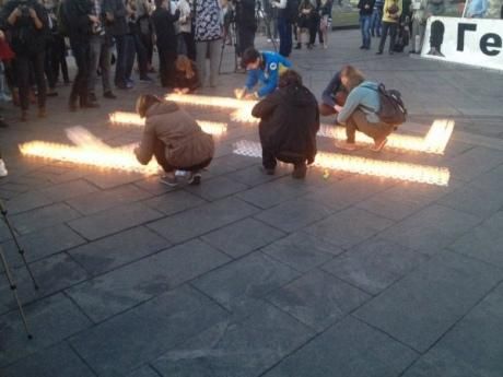 Киев в свечах: Украина вспоминает погибших журналистов [Фото]