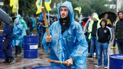 Протест автомобилистов в Киеве с иностранной регистрацией - фото