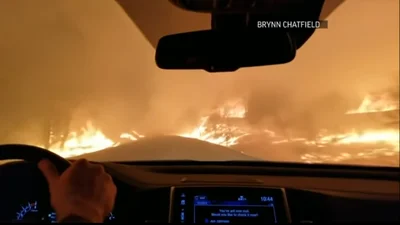 Пекло у Раю: водій показав відео поїздки крізь пожежу