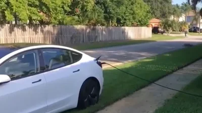 Владелец Tesla Model 3 оказался вором электрики