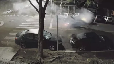 Водитель "под воздействием веществ" запустила свой BMW M4 в полет (видео)