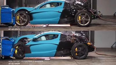 Подивіться, як розбиваються електричні гіперкари Rimac C Two у краш-тестах: відео