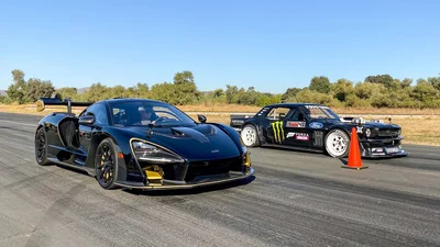 1400-сильний дріфткар Кена Блока проти McLaren Senna у перегонах на чверть милі: відео