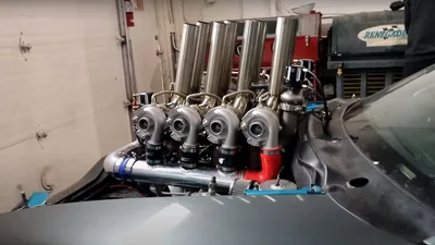 V8 прокачали с помощью восьми турбин: видео