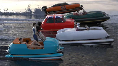 Floating Motors выпустит серию лодок с кузовами популярных автомобилей