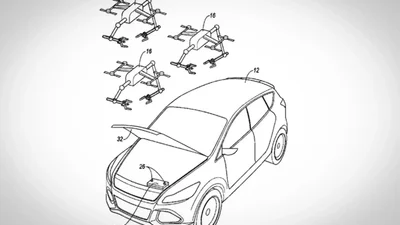 Ford запатентовал систему квадрокоптеров, которые могут подзарядить аккумулятор