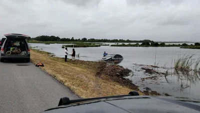 Водій Honda Fit втопив своє авто у річці через великого алігатора - Auto24