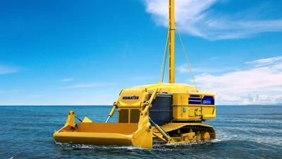 У Komatsu появились электрические бульдозеры для подводных земляных работ - Auto24