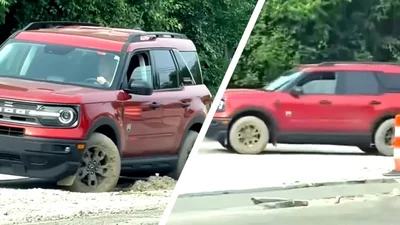 Американка поїхала на Ford Bronco Sport через рідкий бетон: відео - Auto24