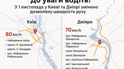В Киеве и Днепре с 1 ноября снижена разрешенная скорость до 50 км/ч: где именно - Auto24