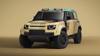 Defender D7X-R: бойовий позашляховик для “Дакара-2026” з пустельним маскувальним камуфляжем - Auto24