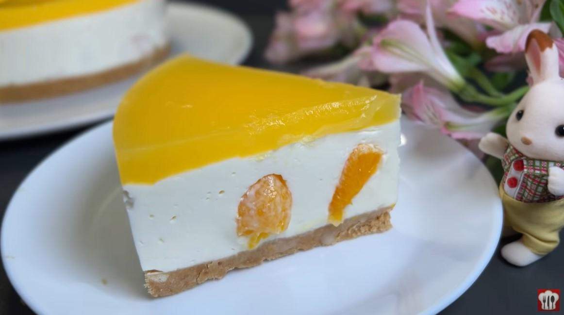 Торт с мандаринами за 15 минут рецепт без выпекания