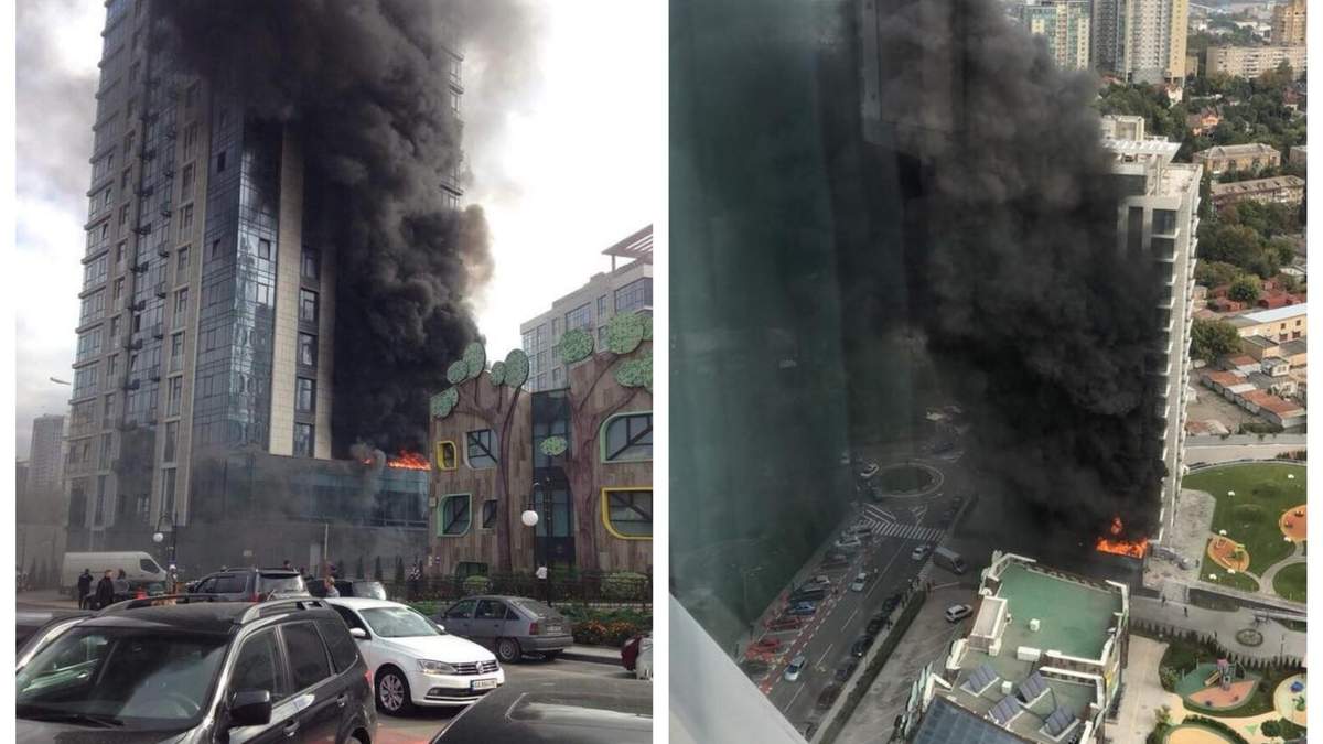 У Києві спалахнула велика пожежа на Новопечерських Липках: фото