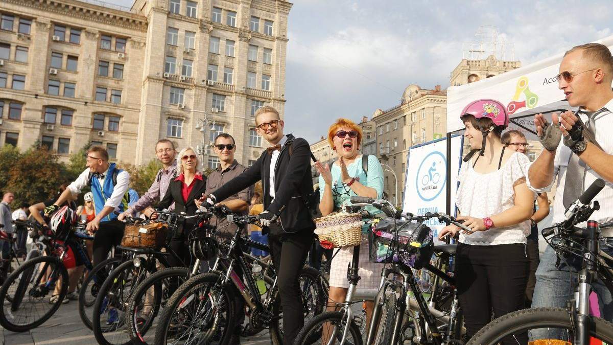 Флешмоб "Велосипедом на работу": есть проблемы с велодорожками в Киеве