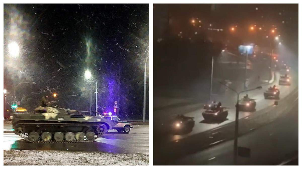 Колону танків і БМП помітили біля кордону Білорусі з Польщею: відео