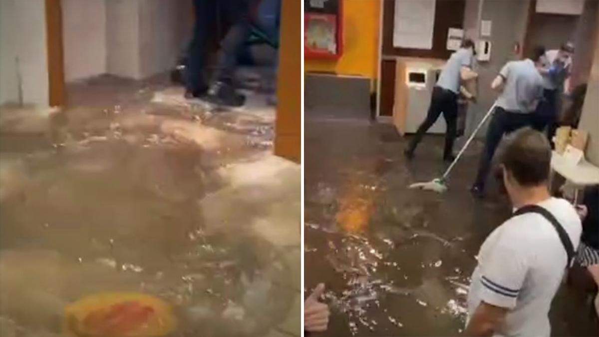 Злива у Львові затопила McDonald's: шокуючі відео із закладу
