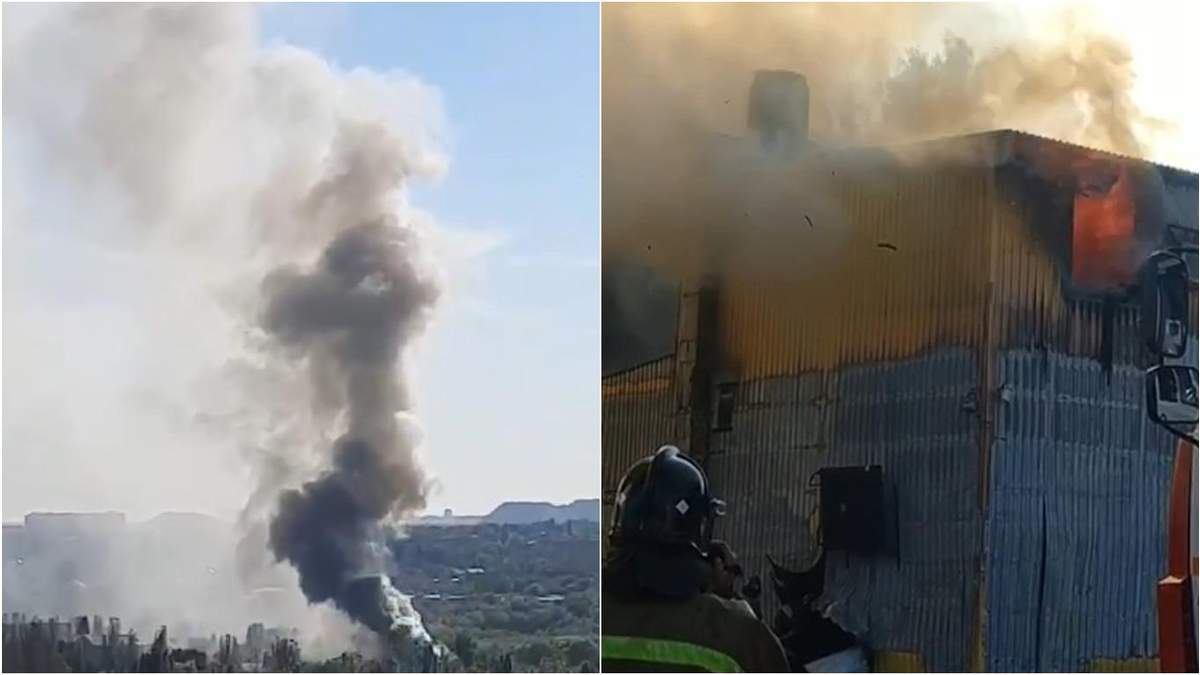 Пожар в оккупированном Донецке уничтожил цех по производству воды: видео с места происшествия