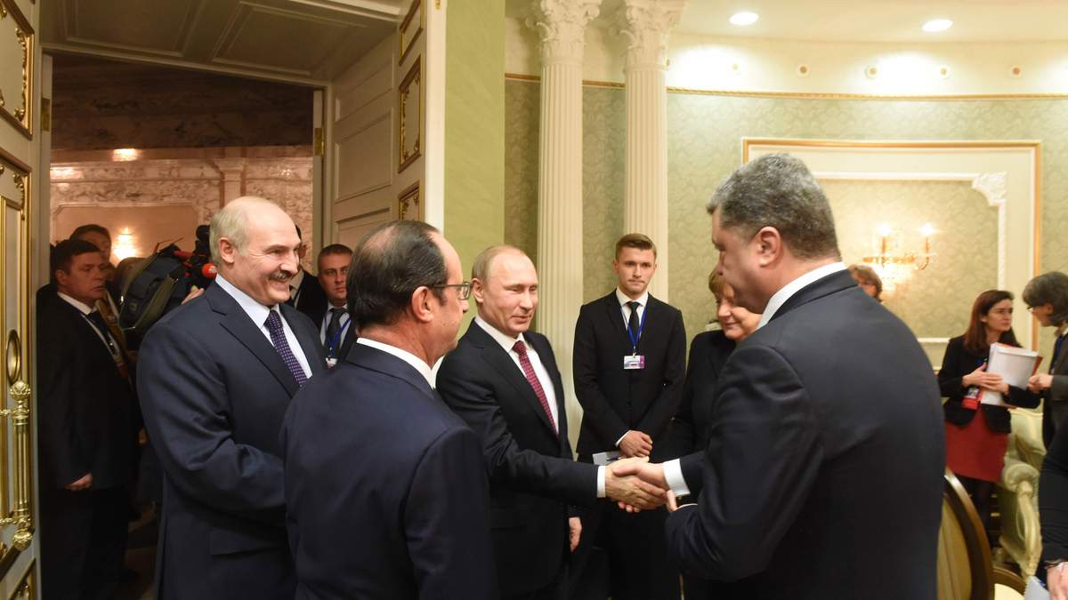 Путин и Порошенко в Минске