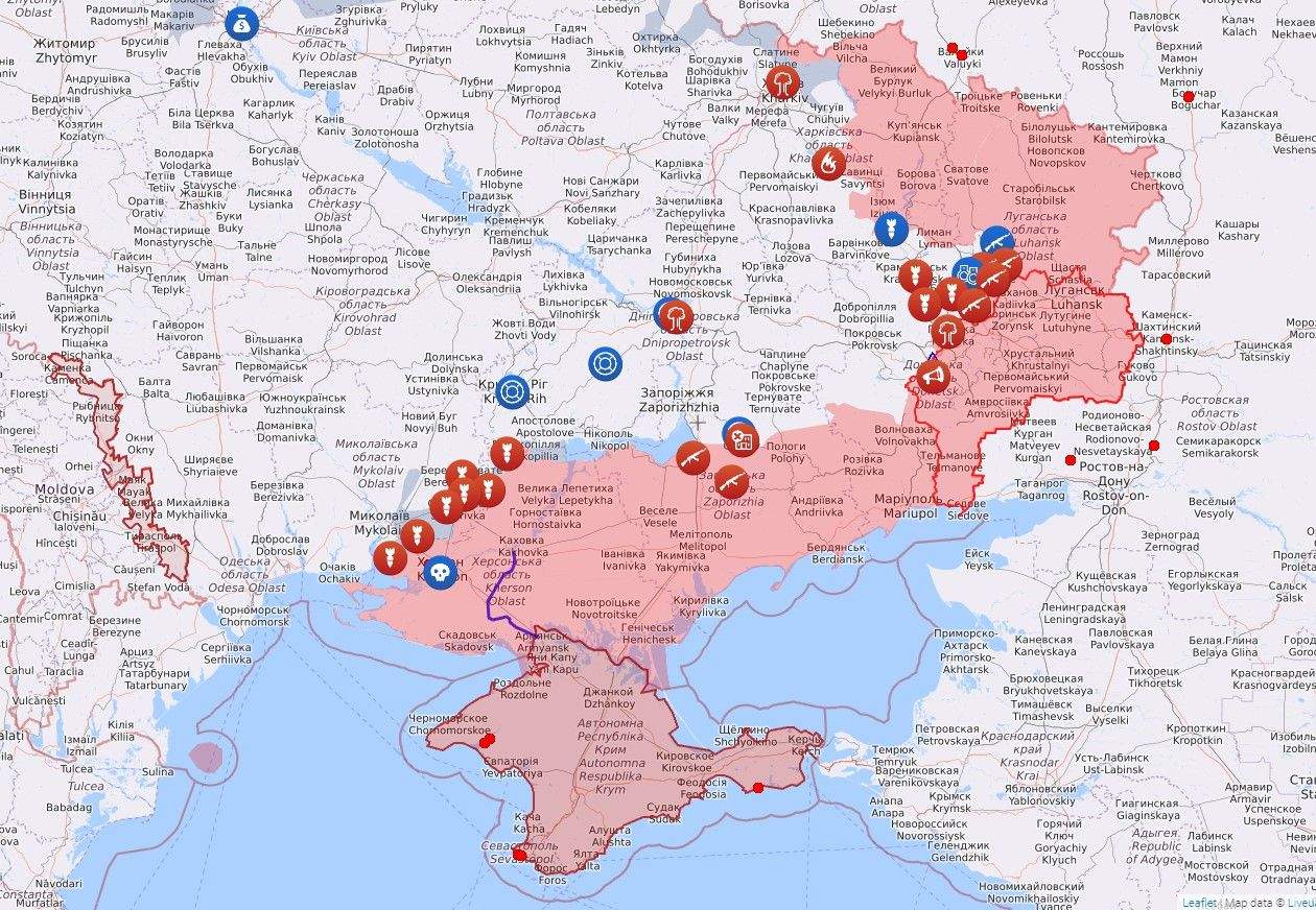 Карта военных действий запорожской области на сегодня