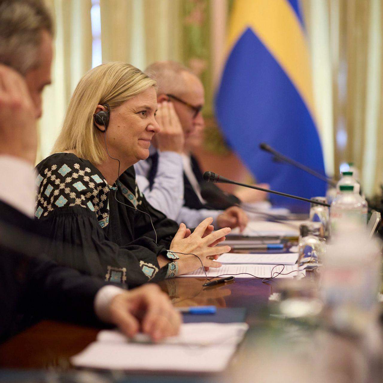 Премьер-министр Швеции Магдалена Андерссон в Киеве