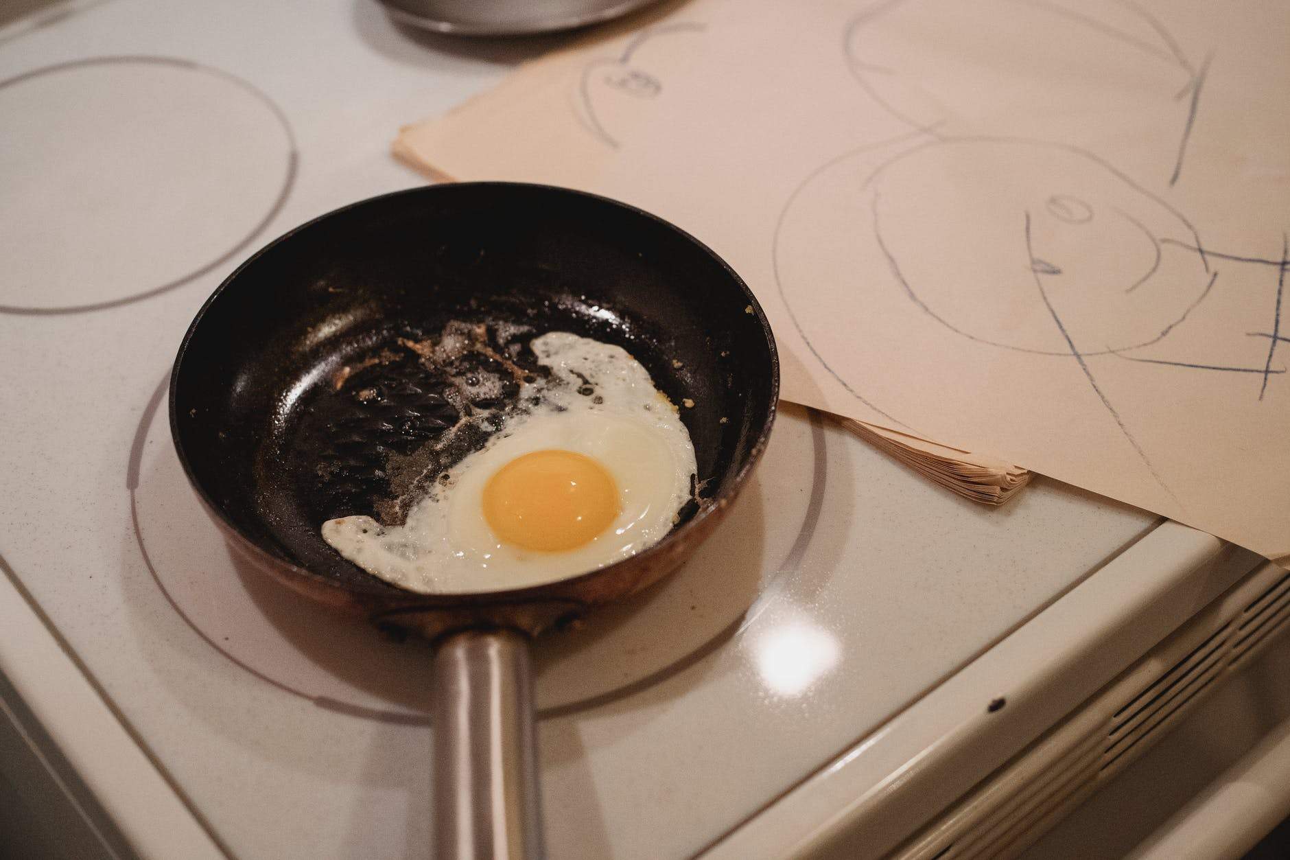 Яйцо на воде в сковороде. Подгоревшая яичница. Индукционная плита яйцо. Яичница на индукционной плите.