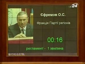 Опозиція хоче звільнити Єфремова з посади голови Регламентного комітету