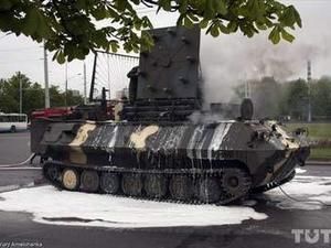 У Мінську горіла військова машина У Мінську горіла військова машина