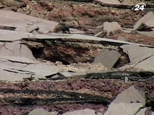 На шахті ім.Орджонікідзе внаслідок вибуху просіло 16 га ґрунту На шахті ім.Орджонікідзе внаслідок вибуху просіло 16 га ґрунту