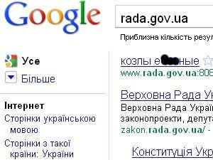 Хакери змусили Google обізвати депутатів козлами Хакери змусили Google обізвати депутатів козлами