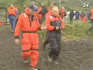 Путін досліджував сірих китів у заповіднику Путін досліджував сірих китів у заповіднику