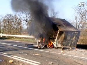 У ДТП на трасі Одеса-Рені згорів хлібовоз