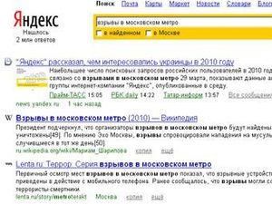 Яндекс назвав популярні запити 2010 року