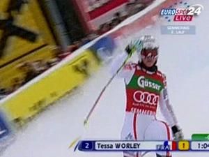 Тесса Ворле втретє поспіль виграла гігантський слалом Тесса Ворле втретє поспіль виграла гігантський слалом