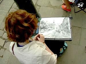 Юные художники рисовали Львов под открытым небом