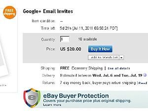 Запрошення у Google+ продають на eBay Запрошення у Google+ продають на eBay