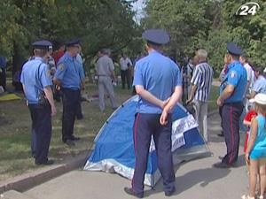 Палаточный городок работников Горэлектротранса - ликвидировали