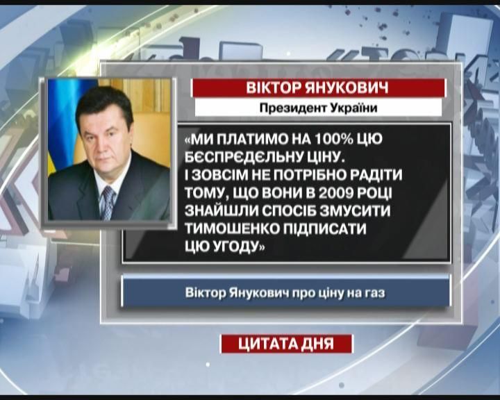 Янукович: Ми платимо на 100% цю бєзпрєдєльну ціну Янукович: Ми платимо на 100% цю бєзпрєдєльну ціну