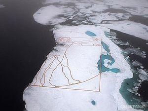 На льду Ледовитого океана появилась картина Леонардо да Винчи