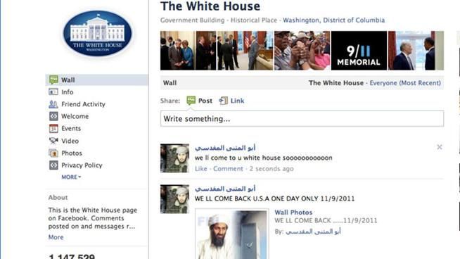 На странице Белого дома в Facebook появилась угроза о новых терактах