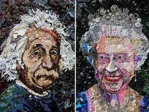 Британская художница создает портреты из мусора 