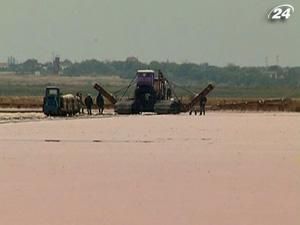 Крим: на солевидобутках збір врожаю у розпалі Крим: на солевидобутках збір врожаю у розпалі