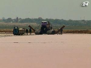 Крым: на соледобыче сбор урожая в разгаре