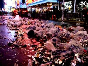 После празднования Нового года на Таймс-сквер собрали 56 тонн мусора