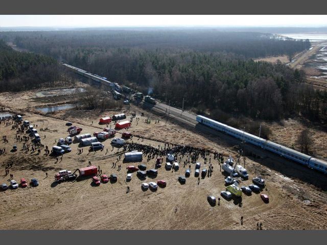 Железнодорожная катастрофа в Польше: вид сверху