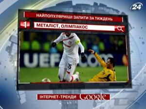 Найпопулярнішим запитом цього тижня був “Металіст”-“Олімпіакос”